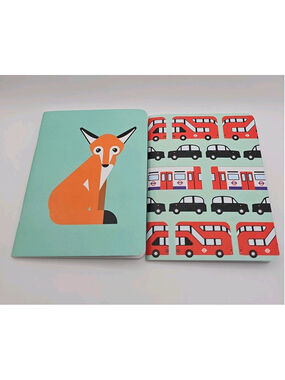 Two London Transport Museum Small Pocket Notebooks 3.5" x 4.5" Fox Bus Car